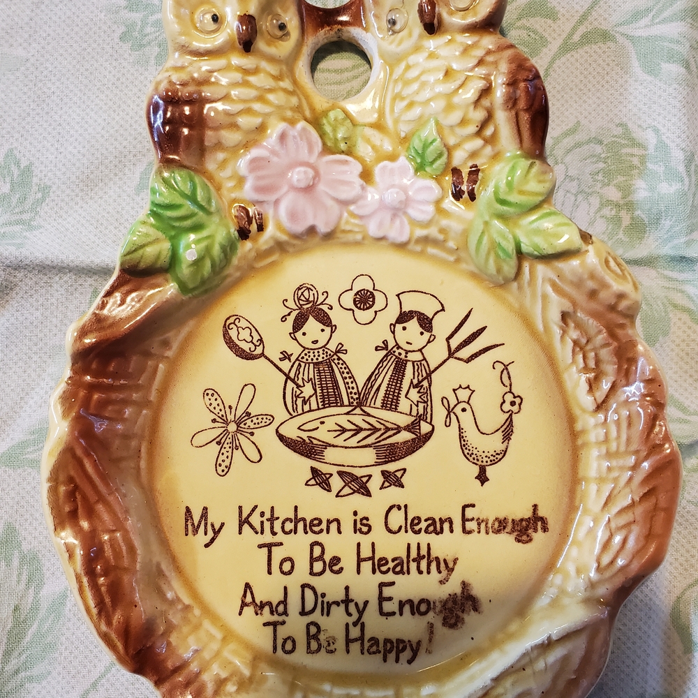 Decorative Owl Kitchen Wall Plaque - Brown and Green